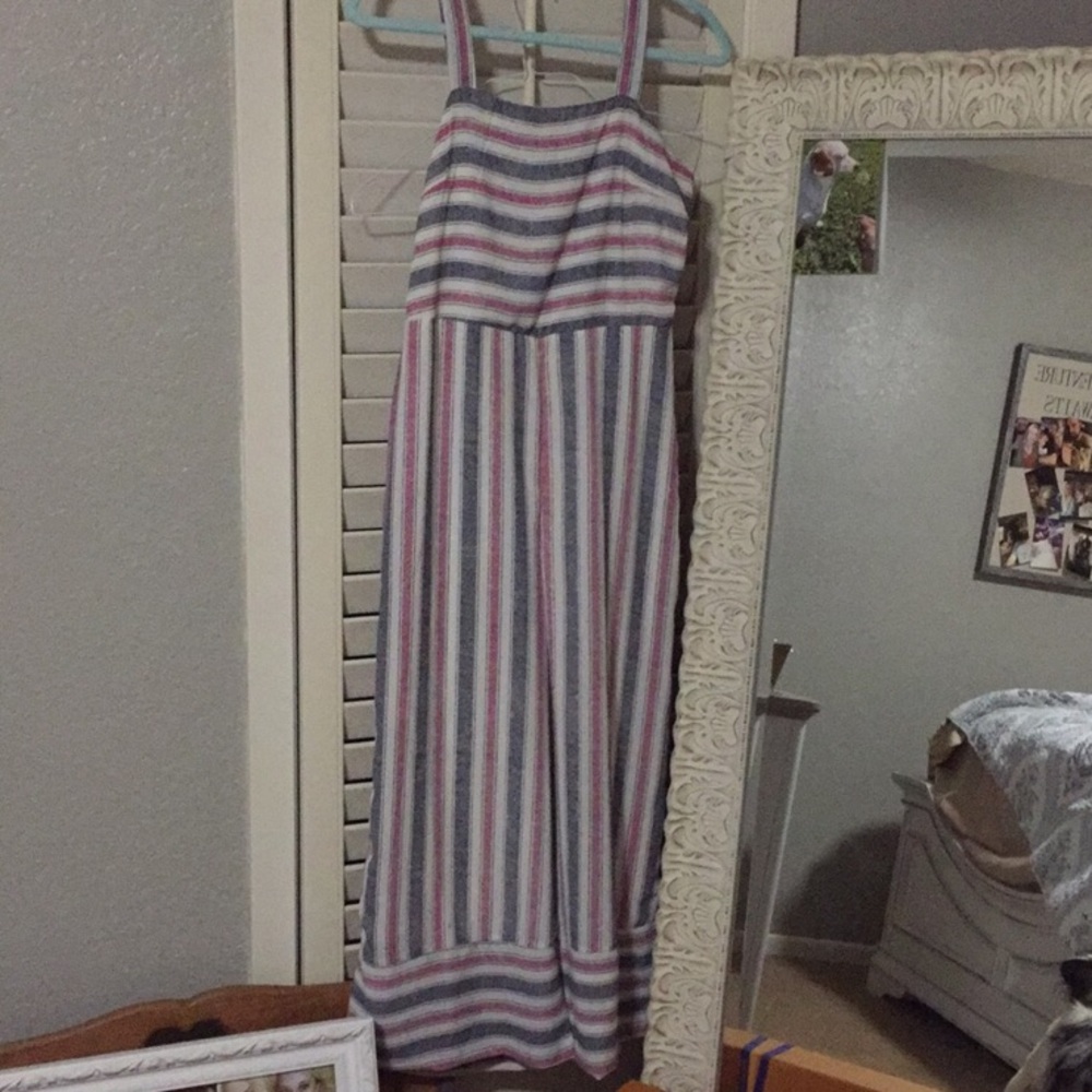 Striped Cropped Jumpsuit